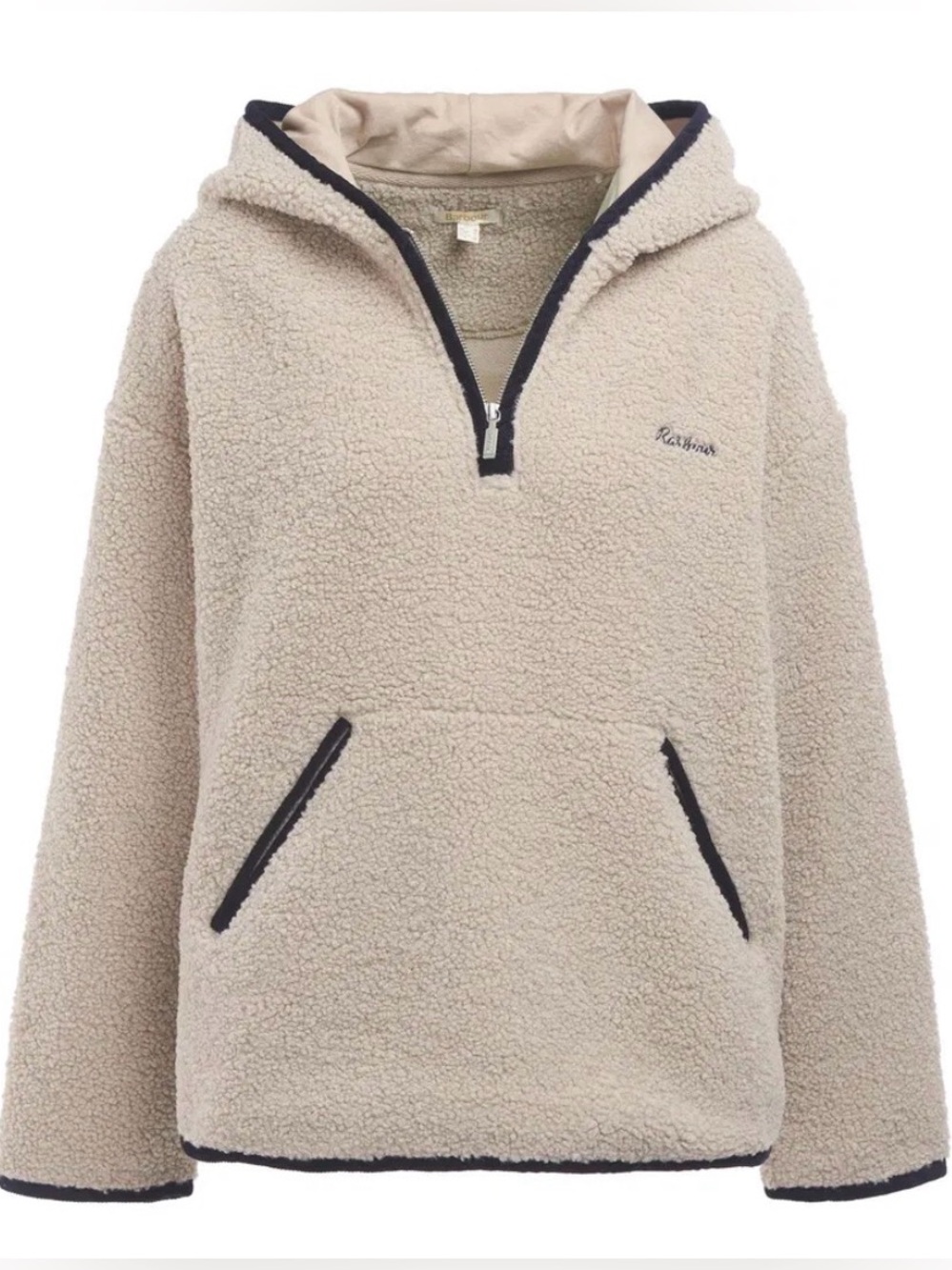 Barbour Explorer Castanesa Fleece cream oatmeal Hooded Quarter Zip Women’s